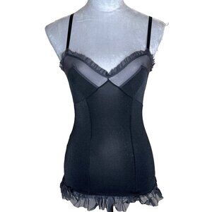 Victorias Secret Ruffle Lace Slip Top Size Small Babydoll Corset Shirt Lingerie